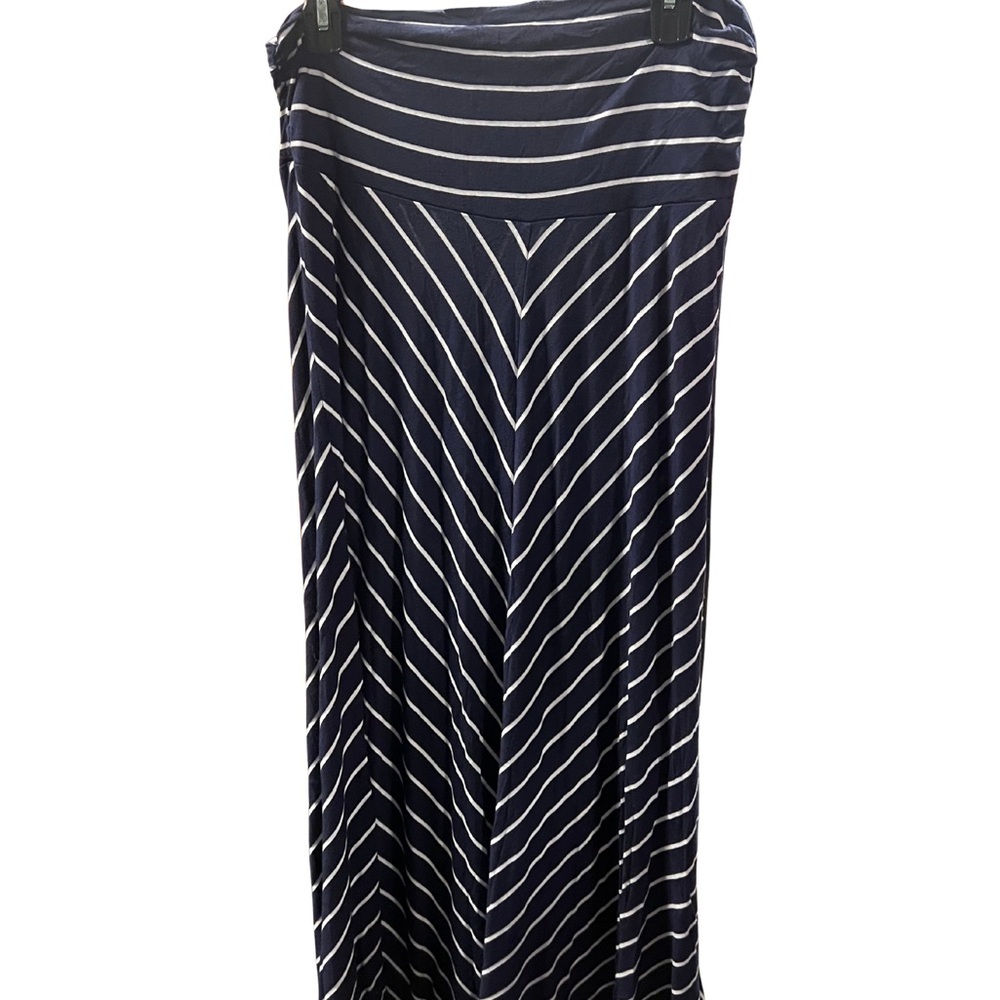 Motherhood maternity Navy Blue Striped Long Skirt Maternity Size M